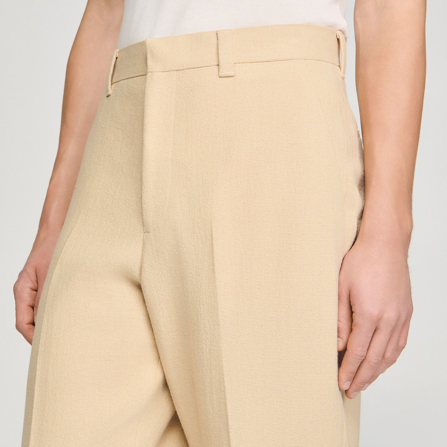 Oversized linen and cotton trousers