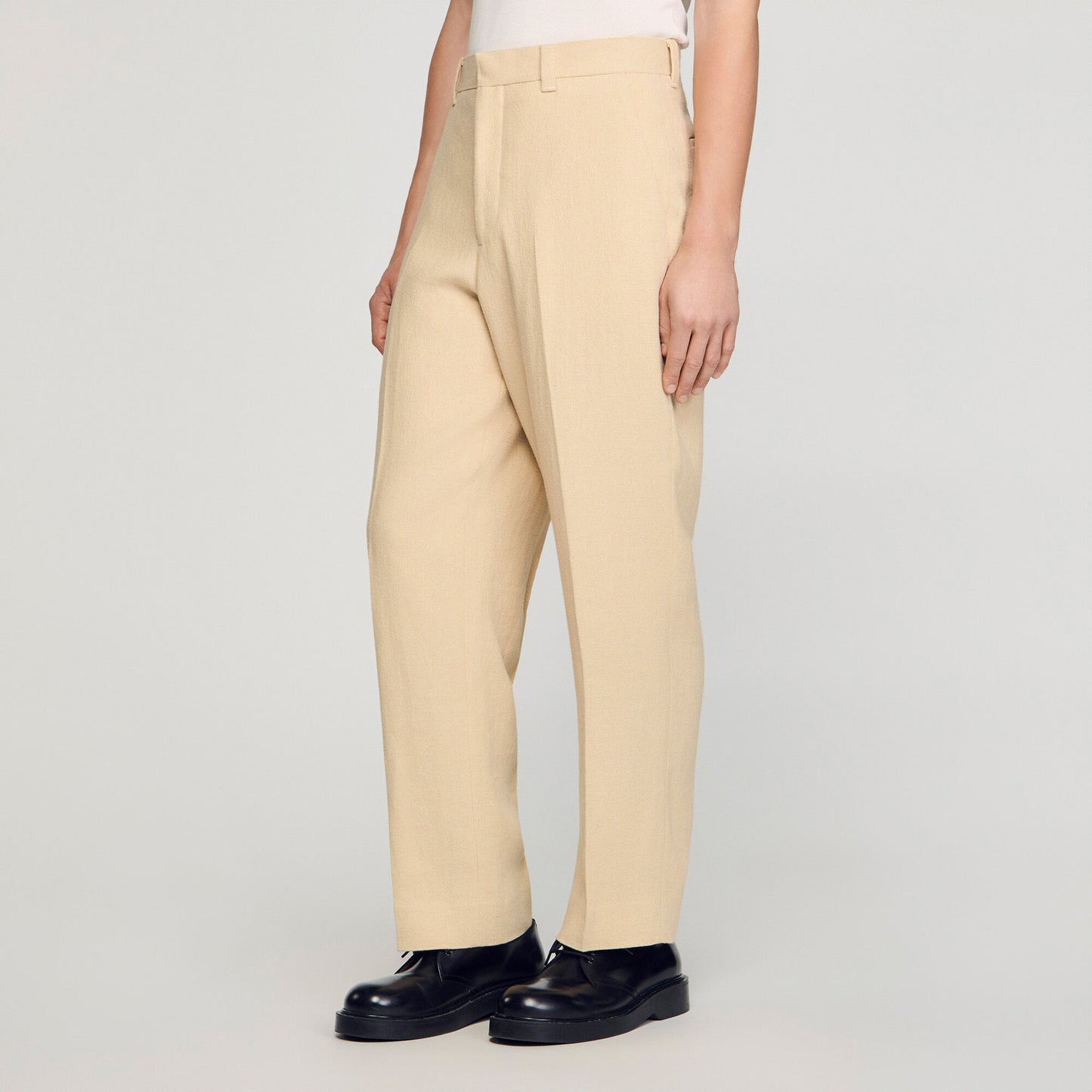 Oversized linen and cotton trousers
