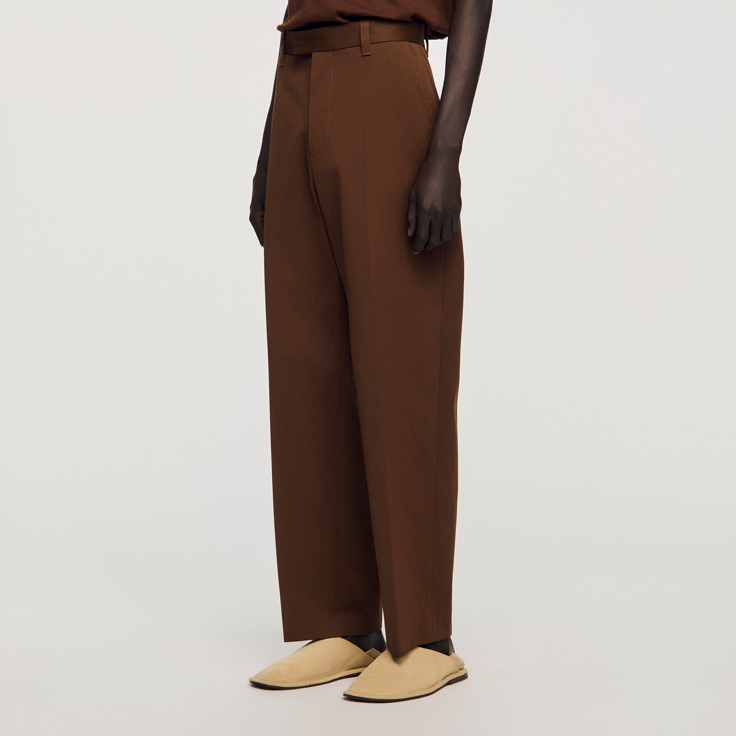 Wide-leg cotton trousers