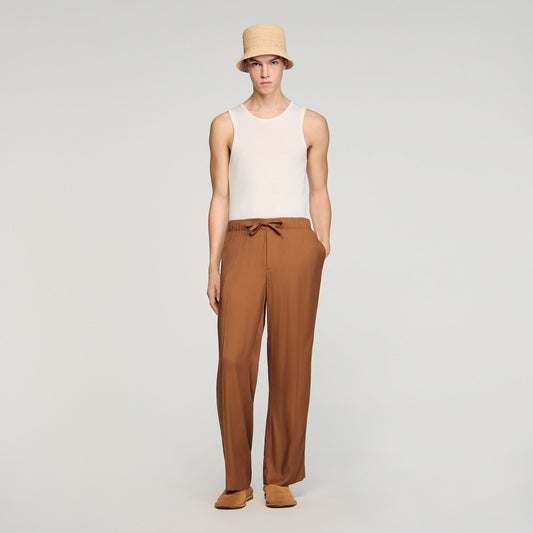 Drawstring flowing trousers
