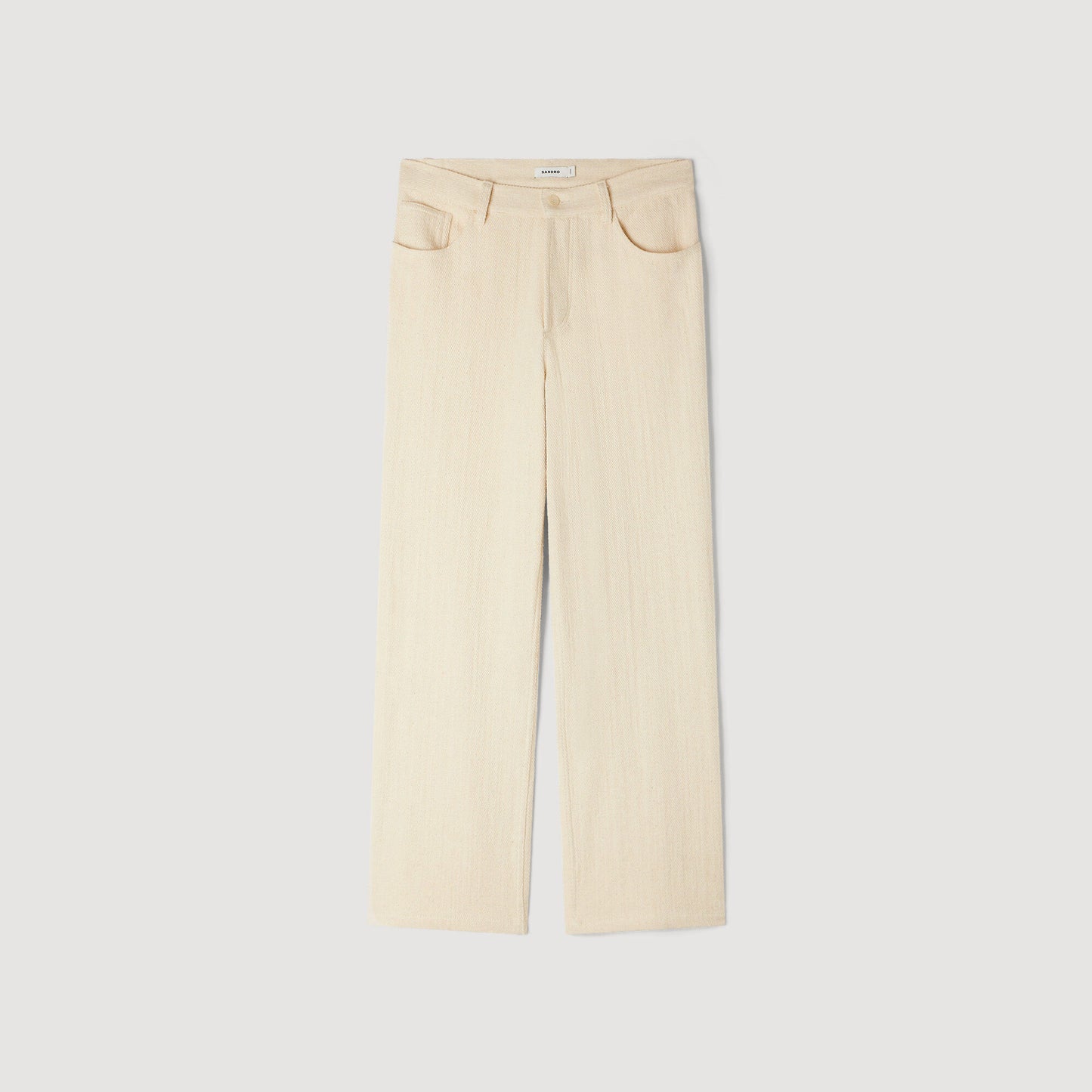 Wide-leg cotton trousers