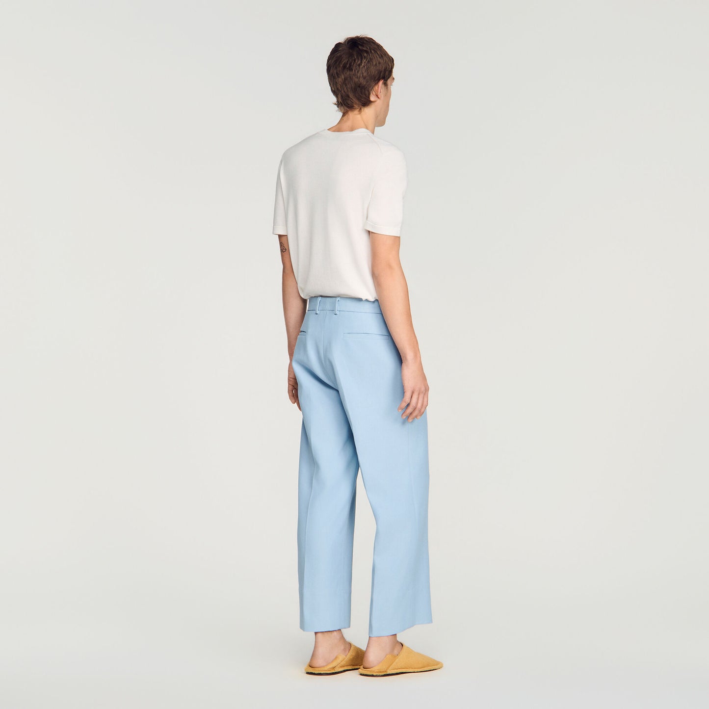 Wide-leg trousers with creases