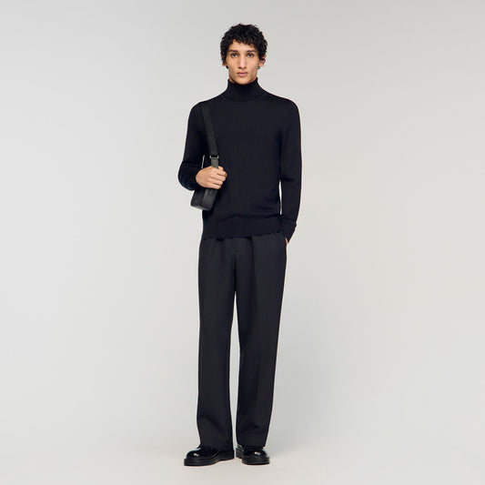 Roll neck wool sweater