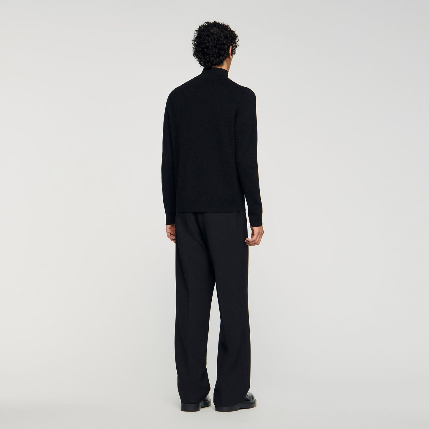 Wool jumper with zip collar