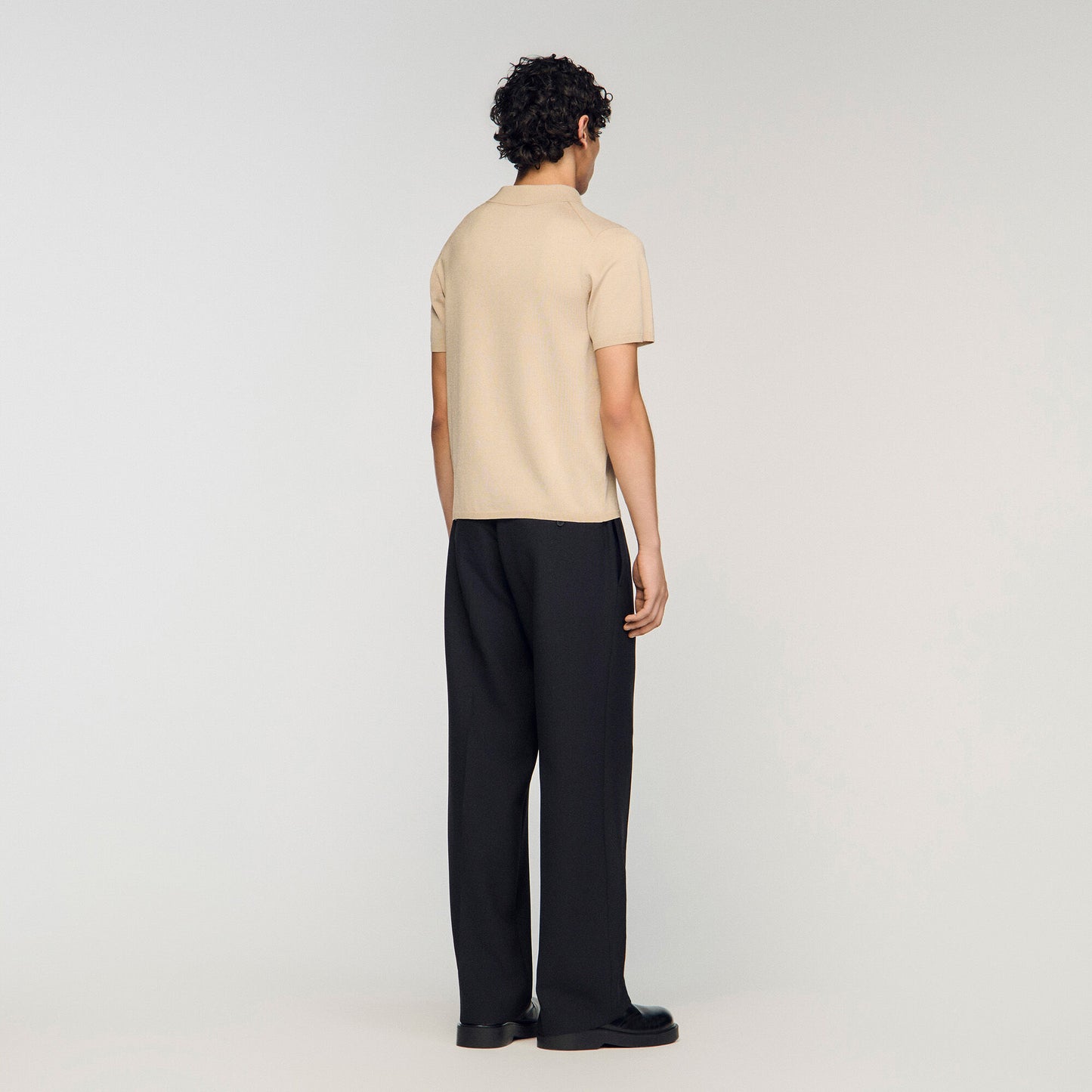 Short-sleeve knitted polo shirt