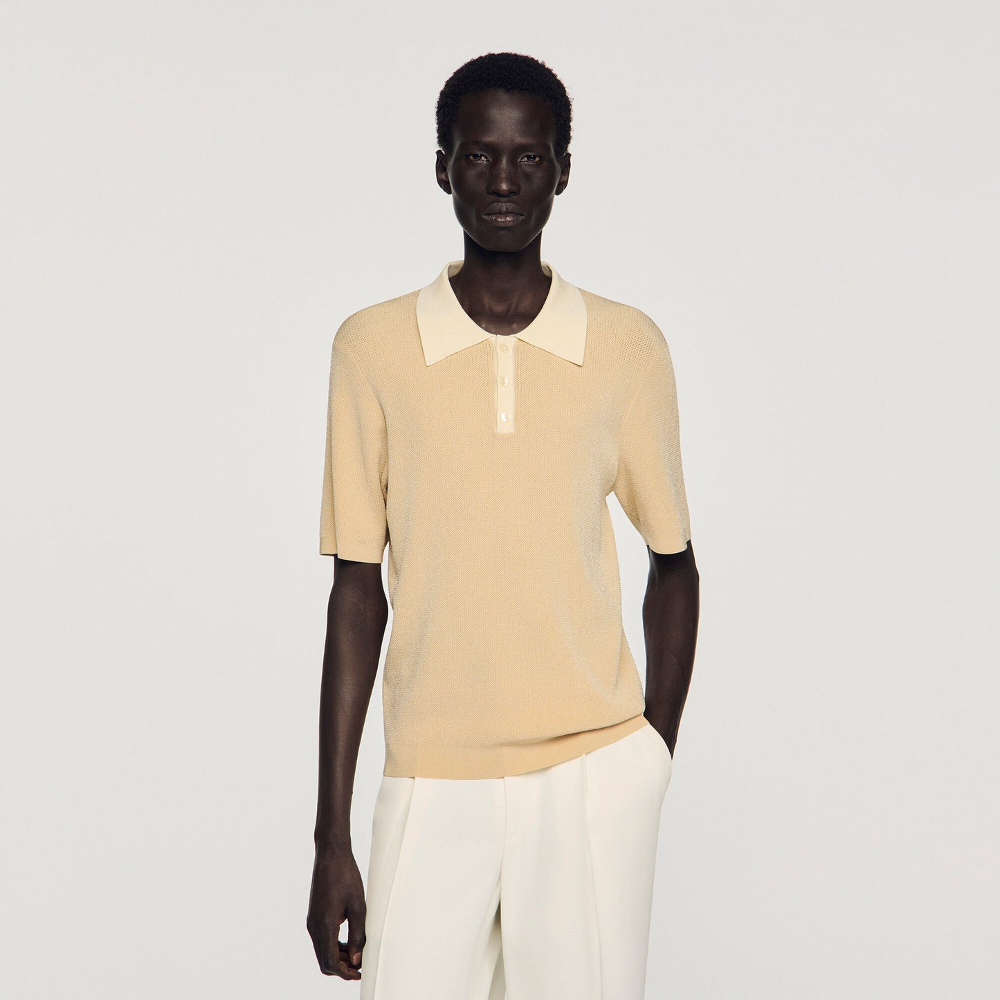 Two-tone polo shirt