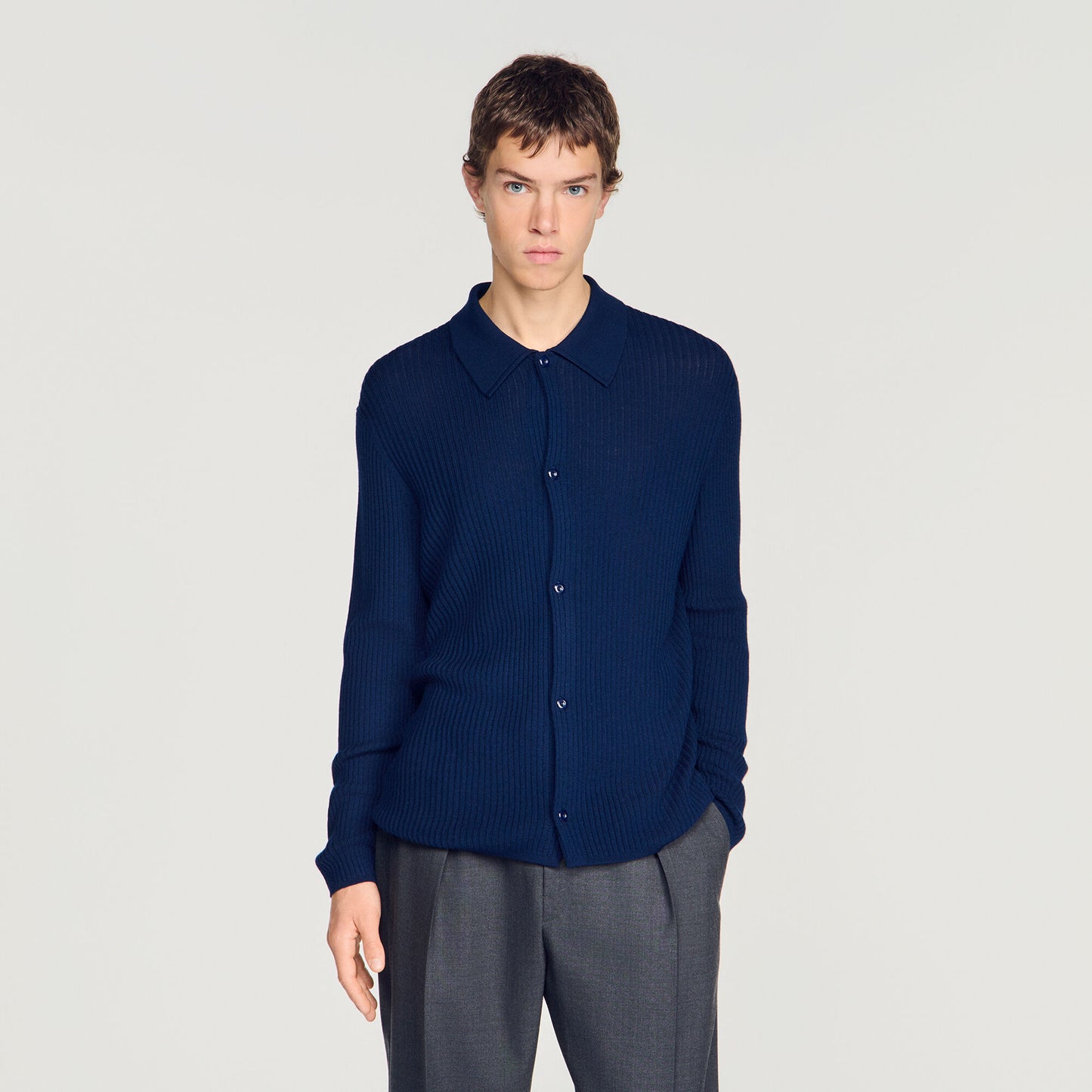 Rib knit shirt
