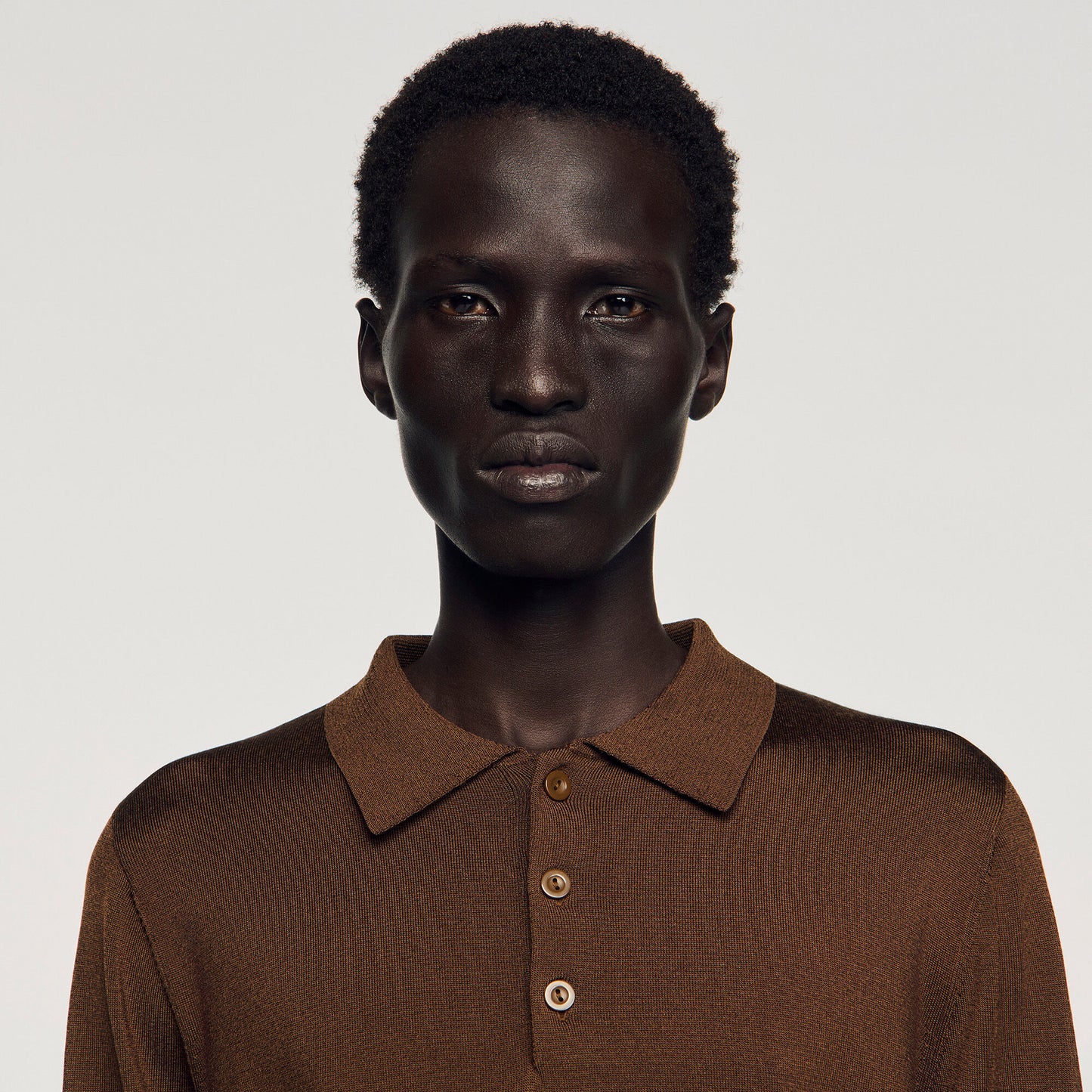 Knit polo shirt