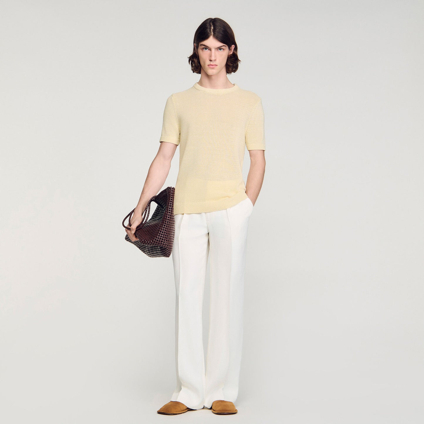 Fine knit T-shirt