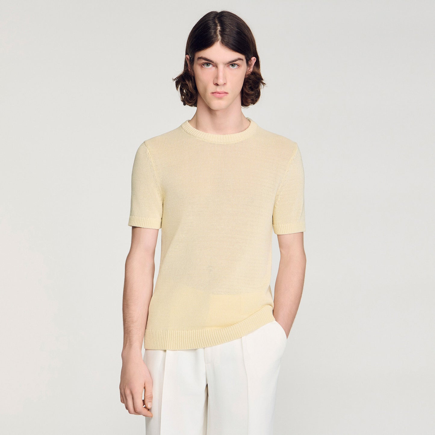 Fine knit T-shirt