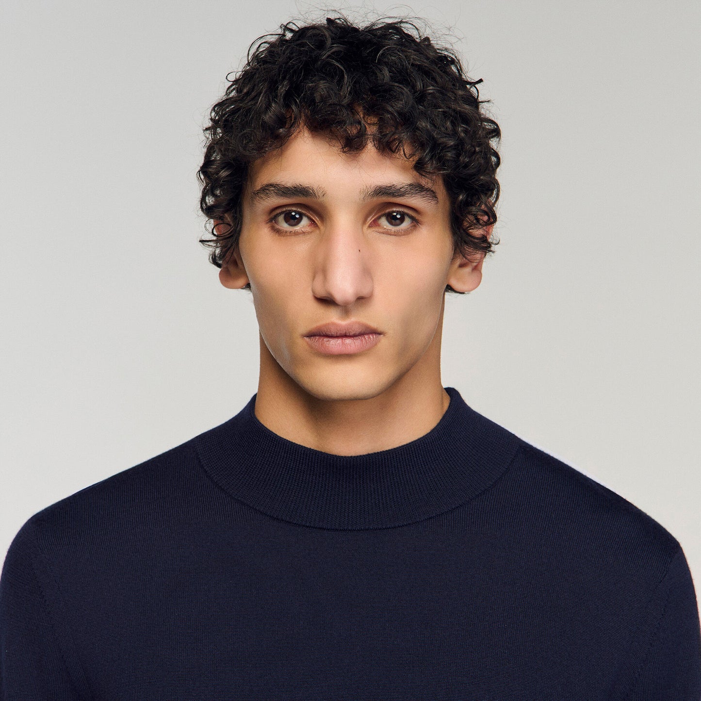 Wool jumper with high neck