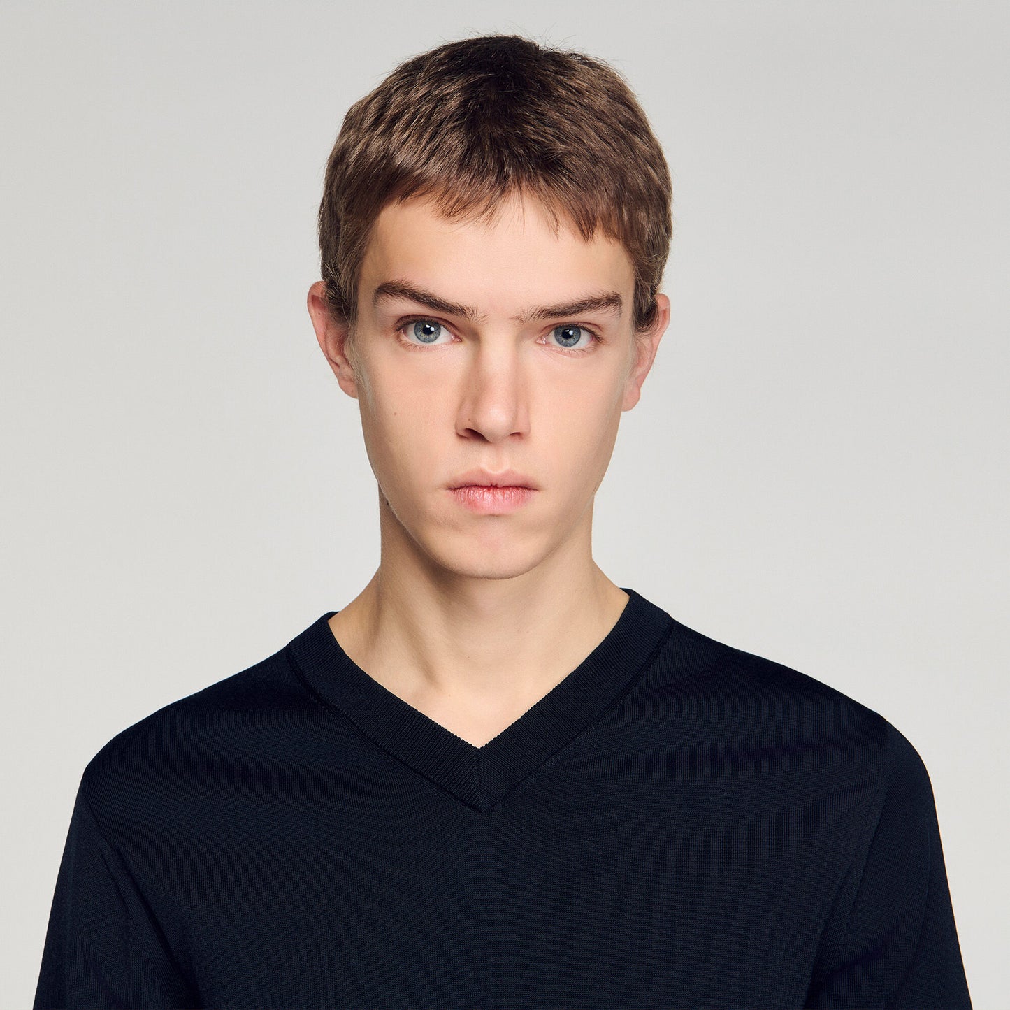 Short-sleeve V-neck polo shirt