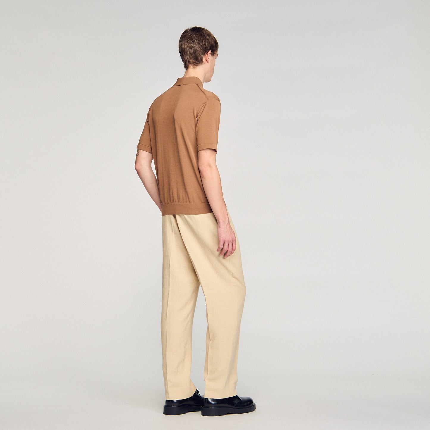 Cotton and silk polo shirt