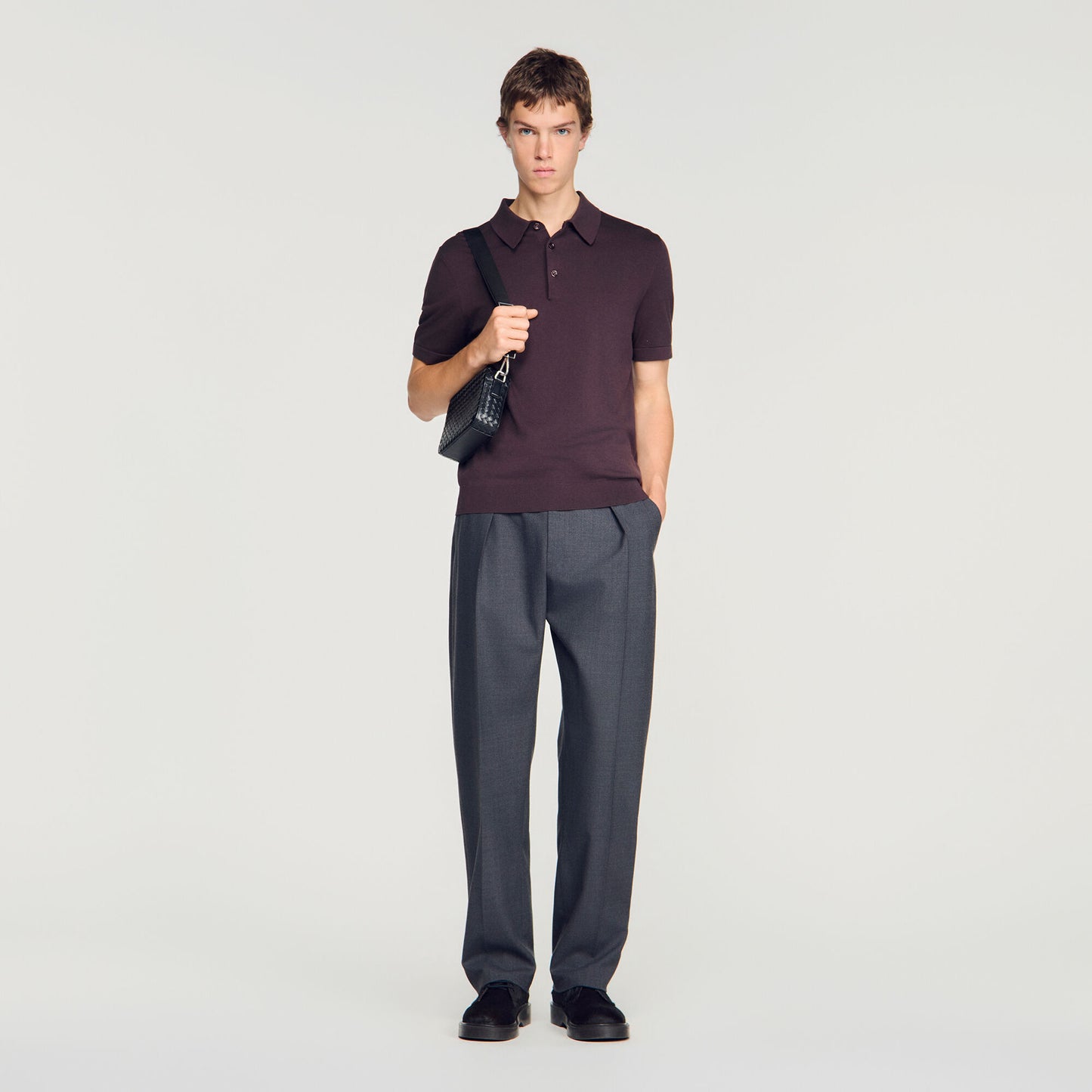 Cotton and silk polo shirt