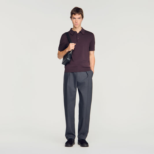 Cotton and silk polo shirt