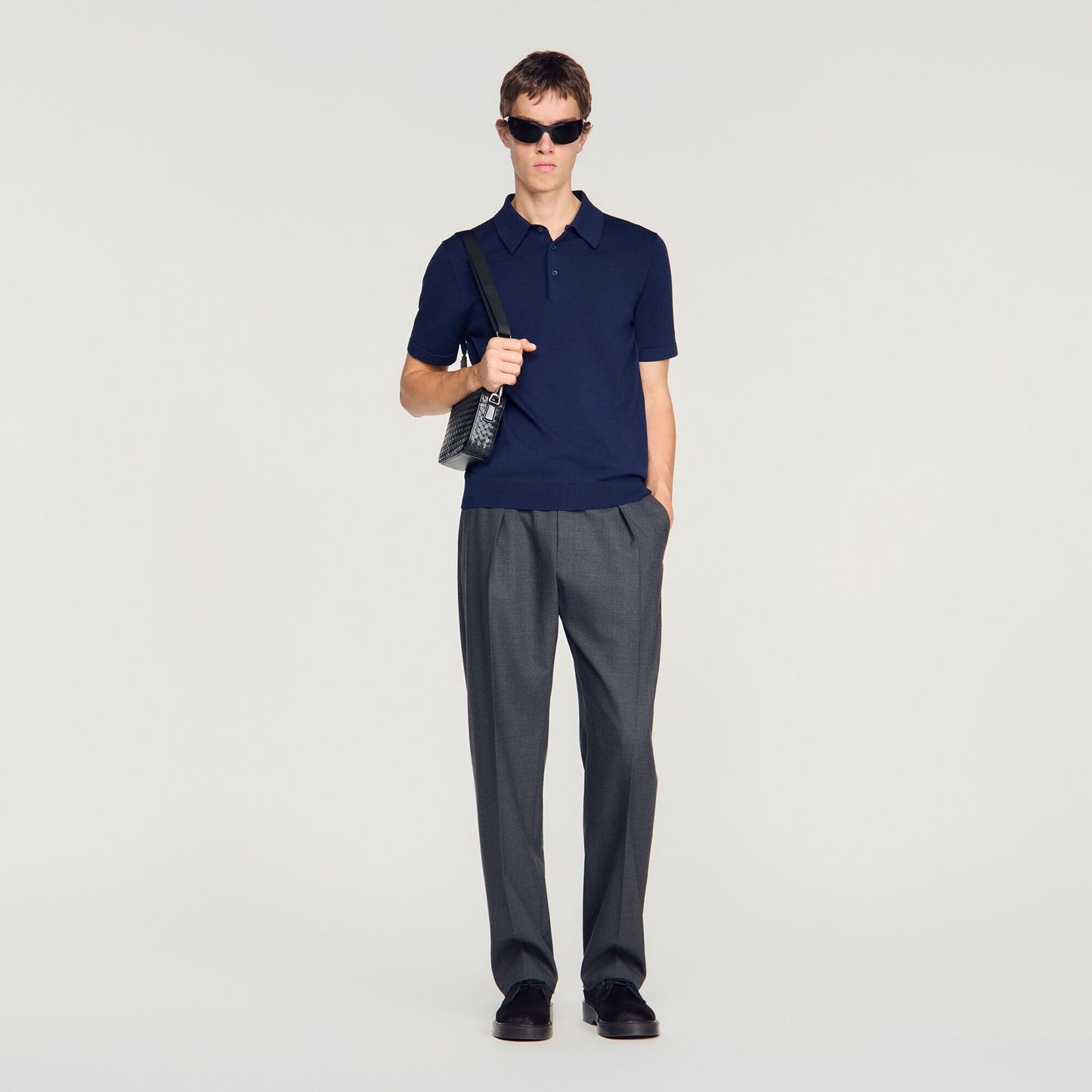 Cotton and silk polo shirt