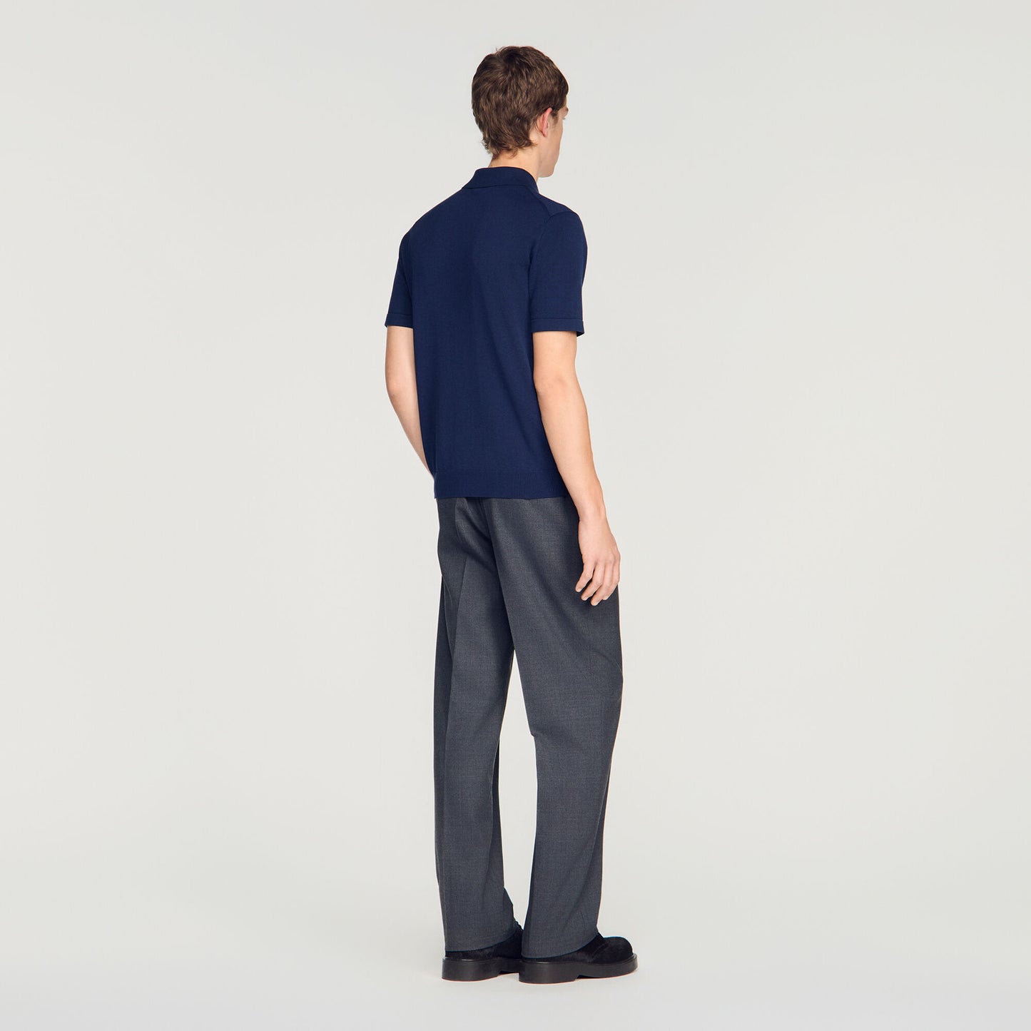 Cotton and silk polo shirt