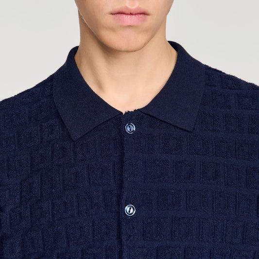Terry knit cardigan