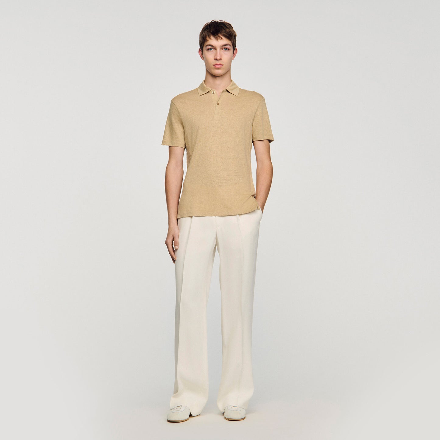Linen polo shirt