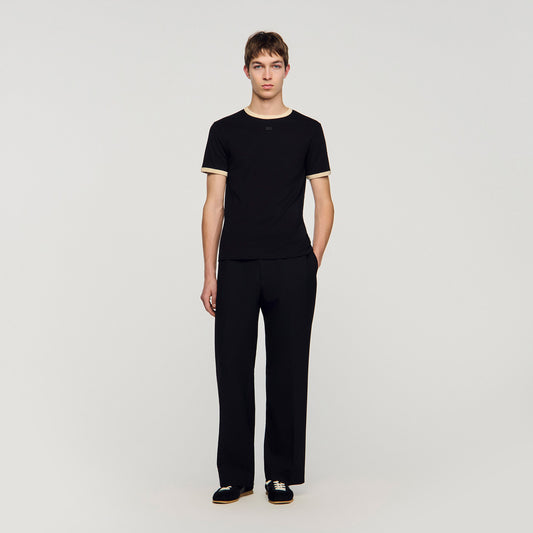 Two-tone patch T-shirt