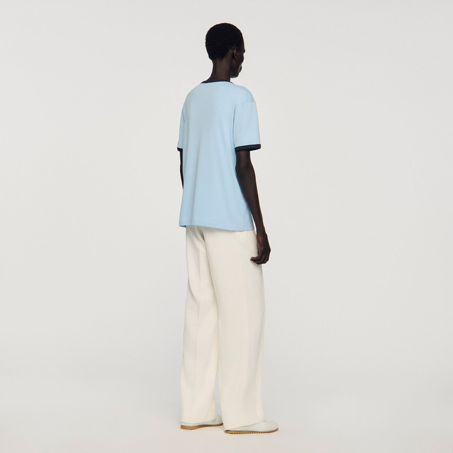 Two-tone patch T-shirt