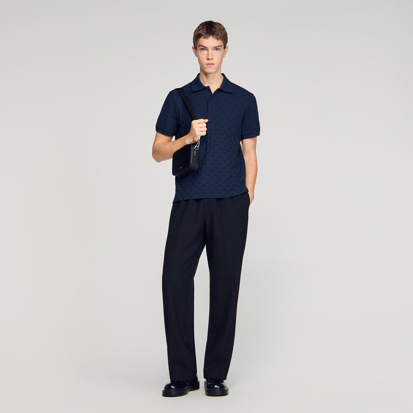 Square Cross jacquard polo shirt