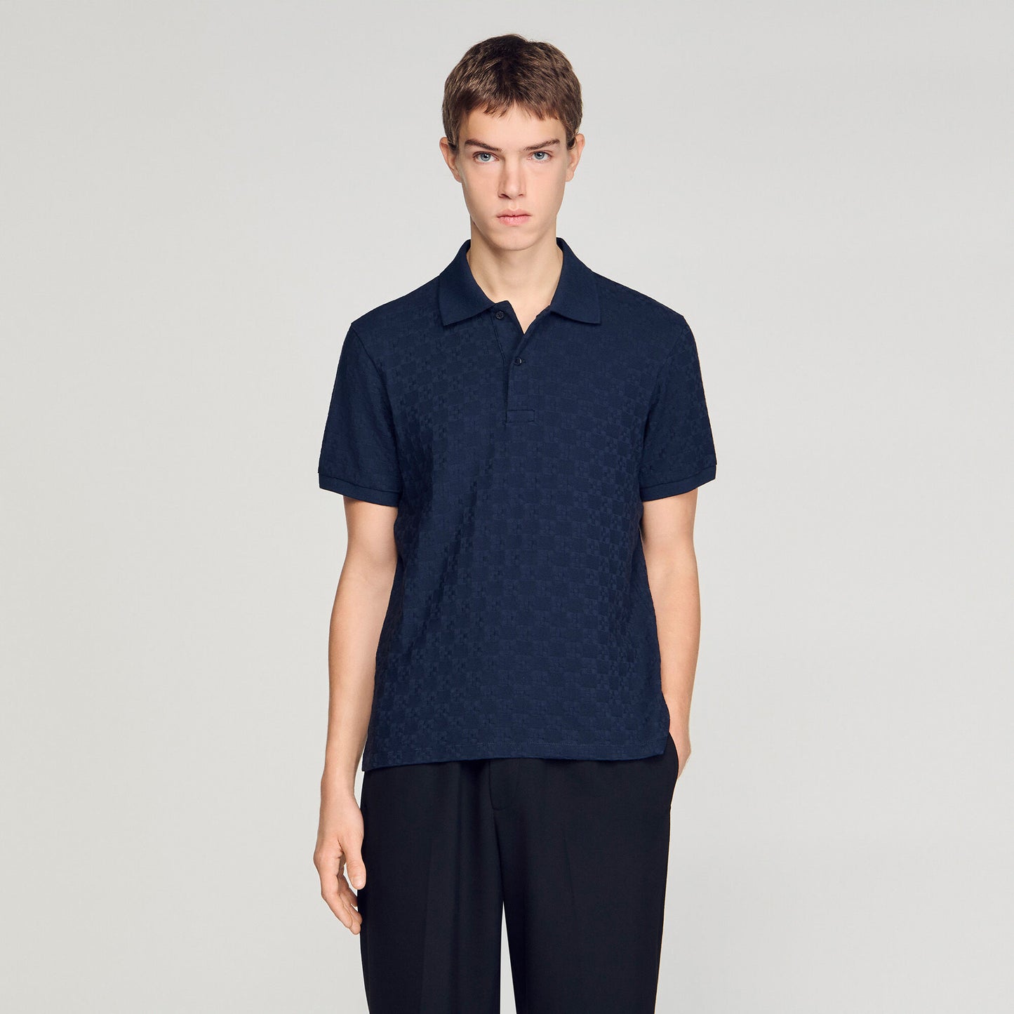 Square Cross jacquard polo shirt