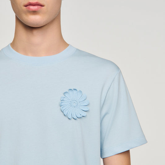 Cotton crochet flower T-shirt