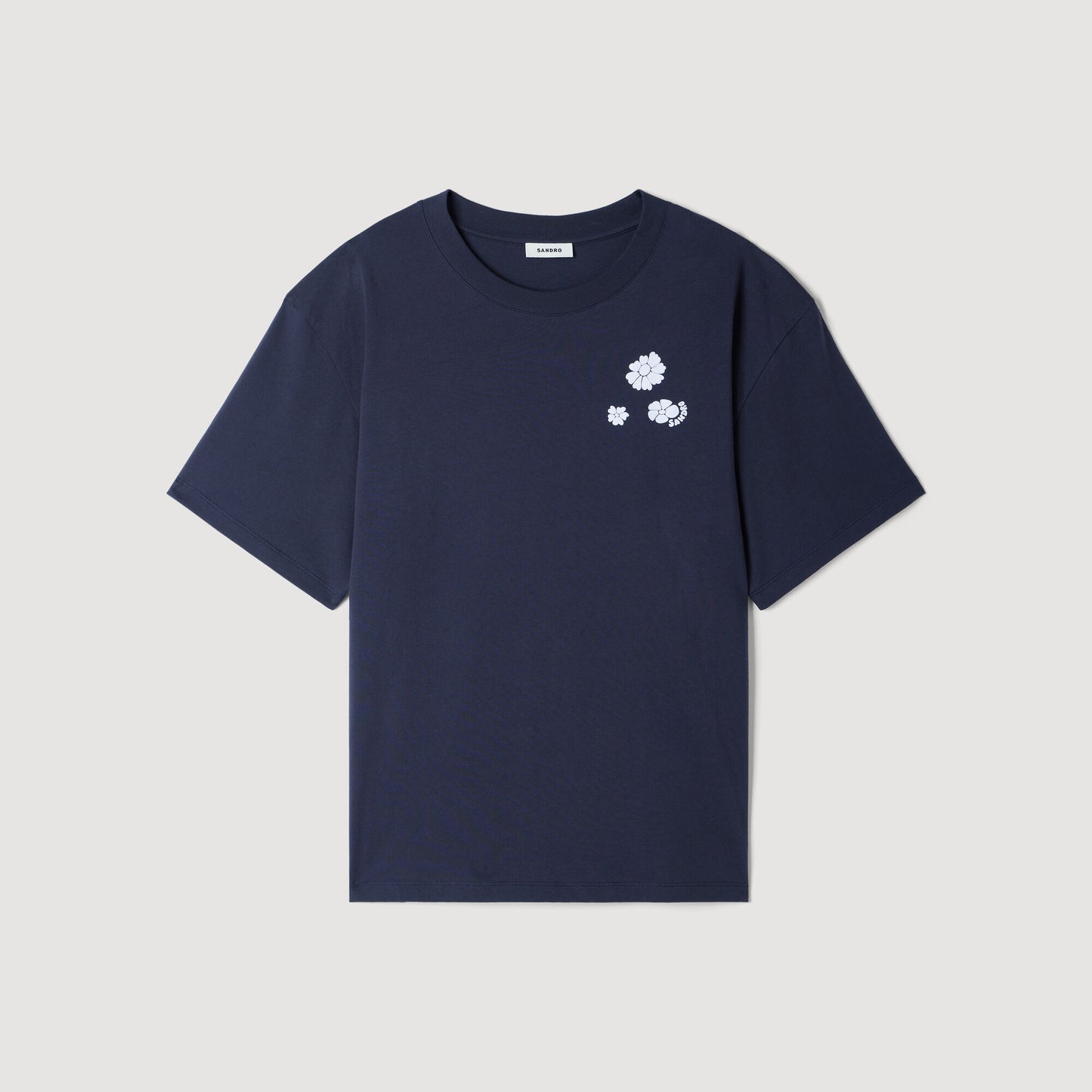 Flower print cotton T-shirt