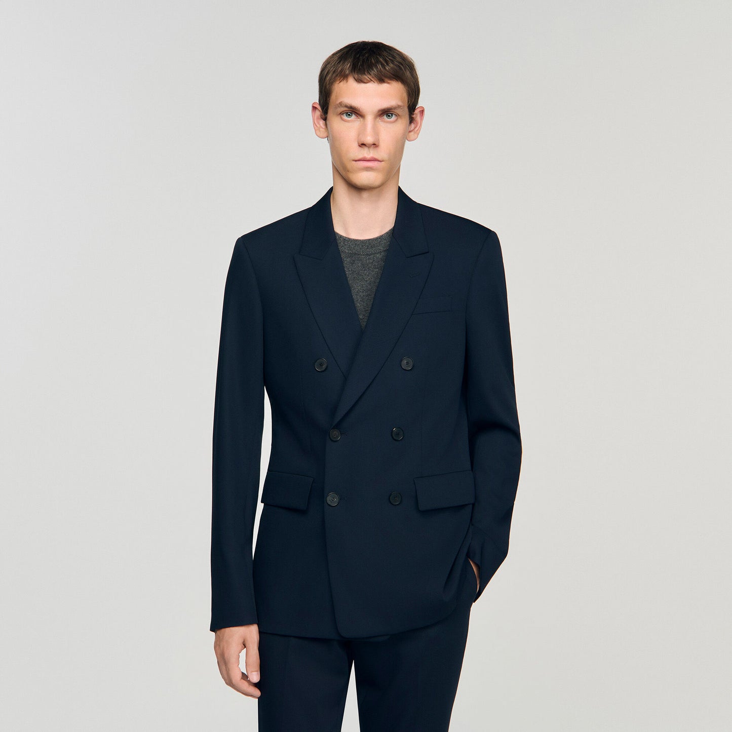Double-breasted suit jacket