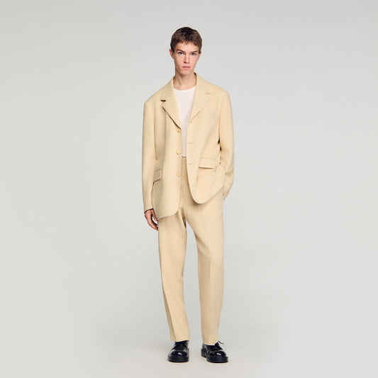 Oversized linen suit jacket