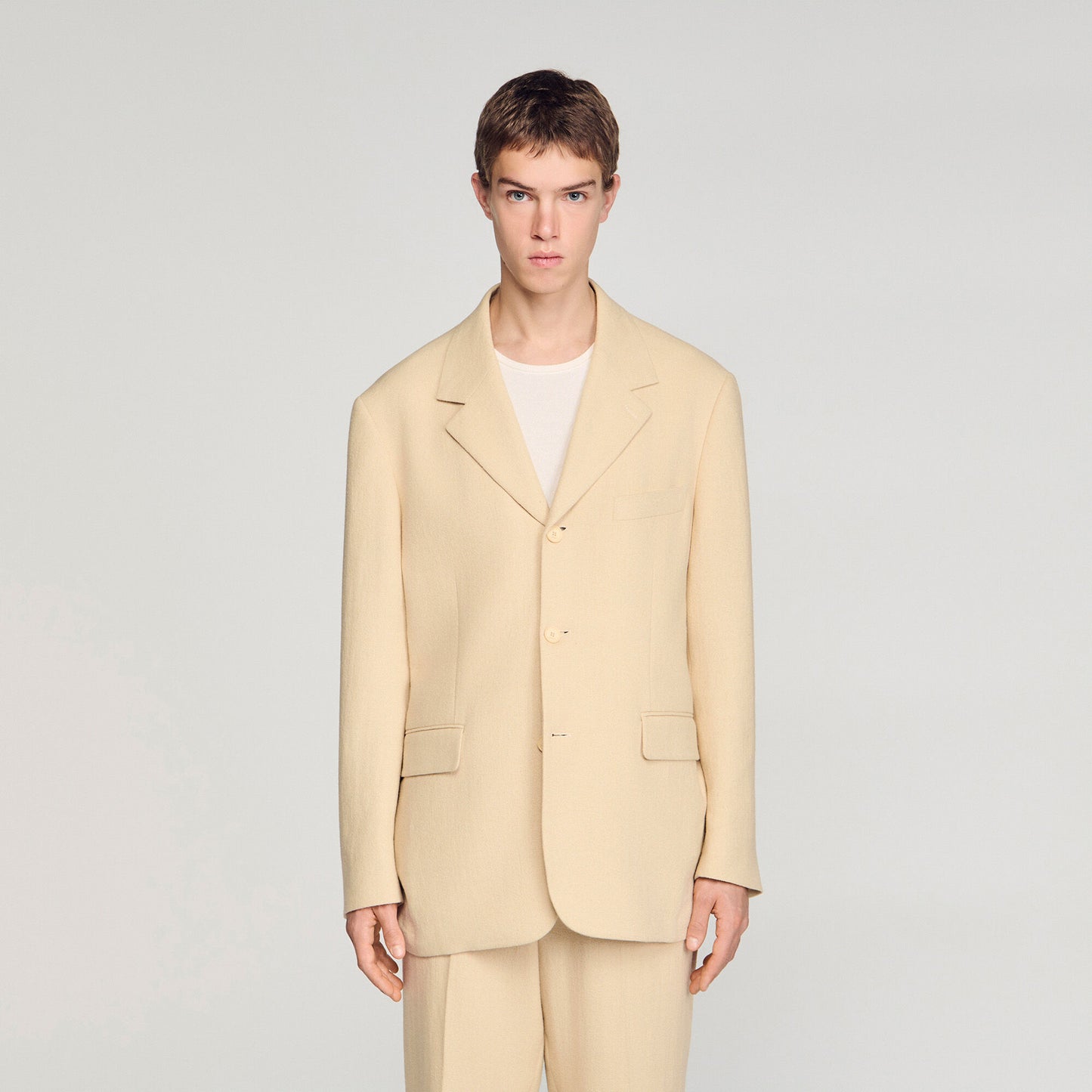 Oversized linen suit jacket