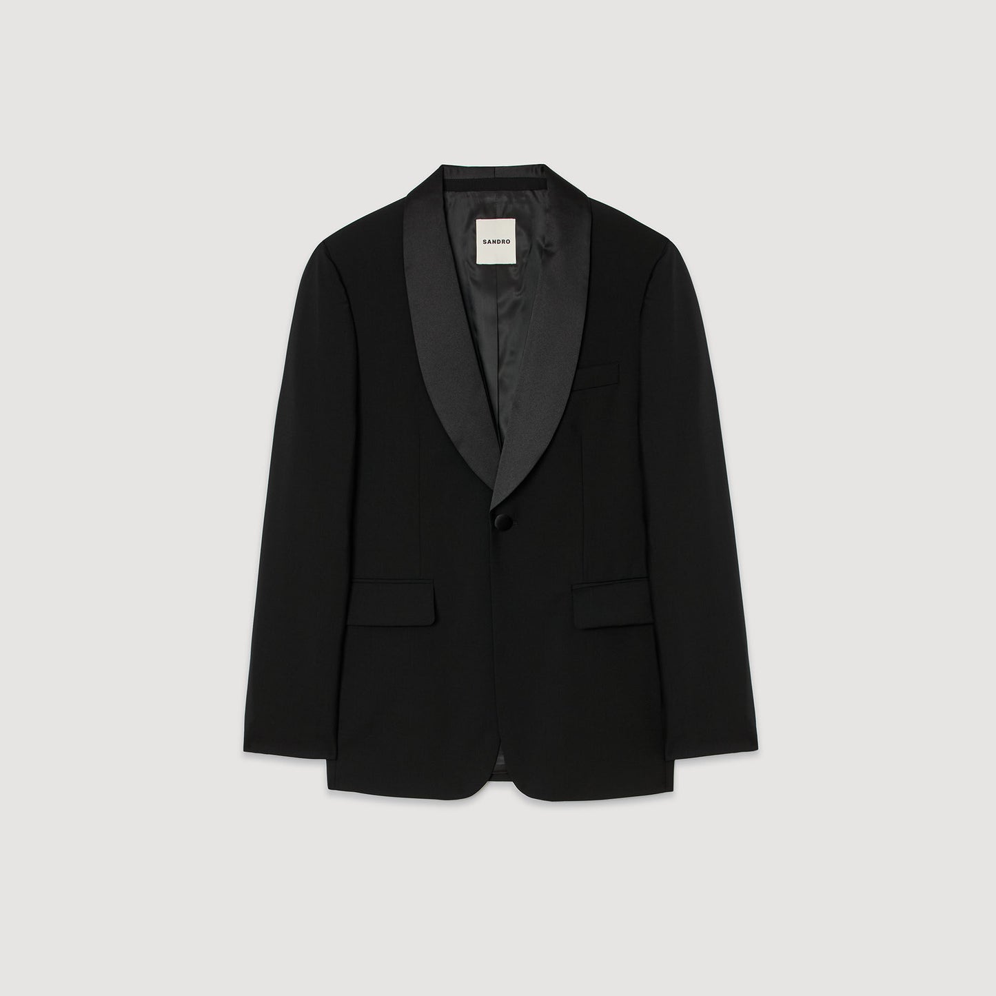 Wool jacket with shawl collar