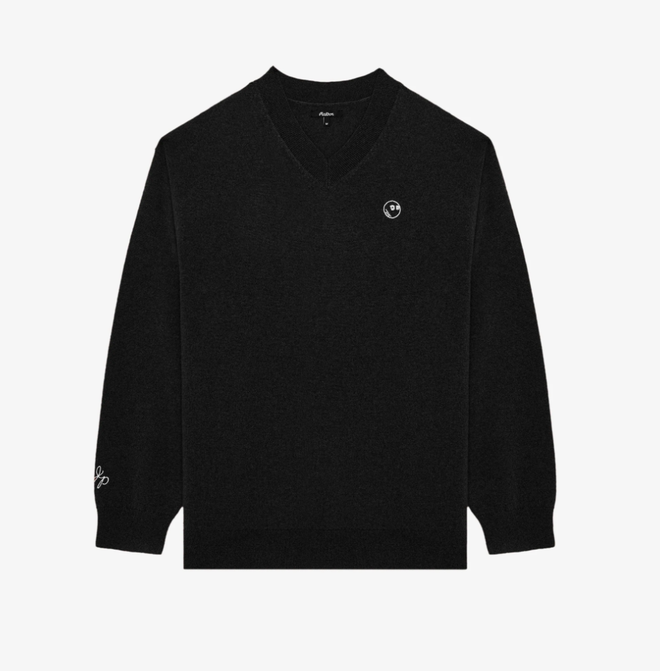 Men Jesper Parnevik V Neck Merino Wool Sweater