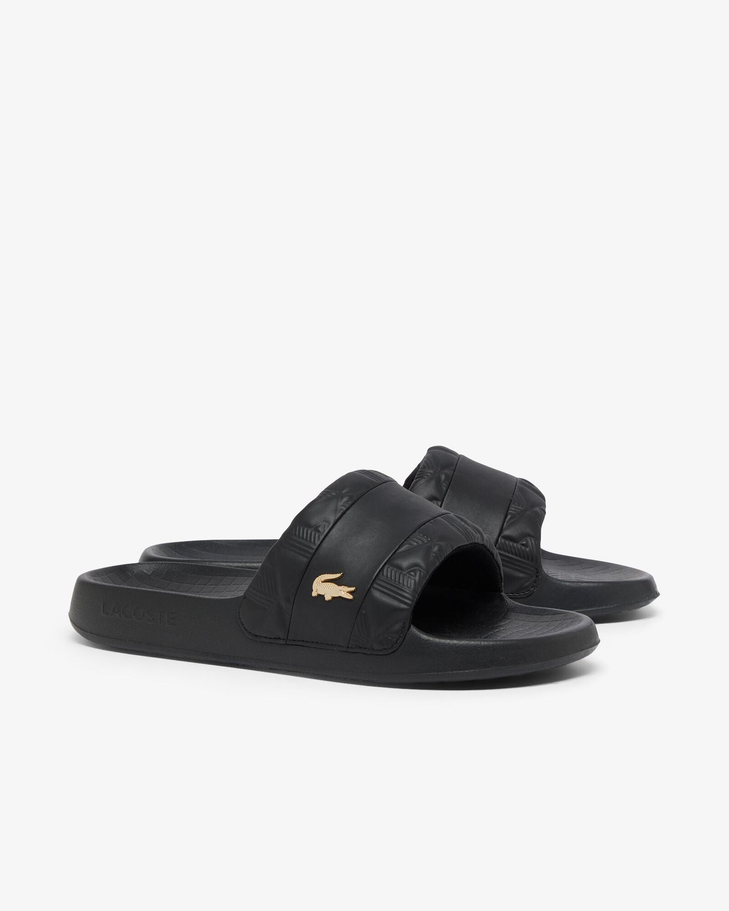 Serve Hybrid Monogram Slides - Black/Gold 1V7