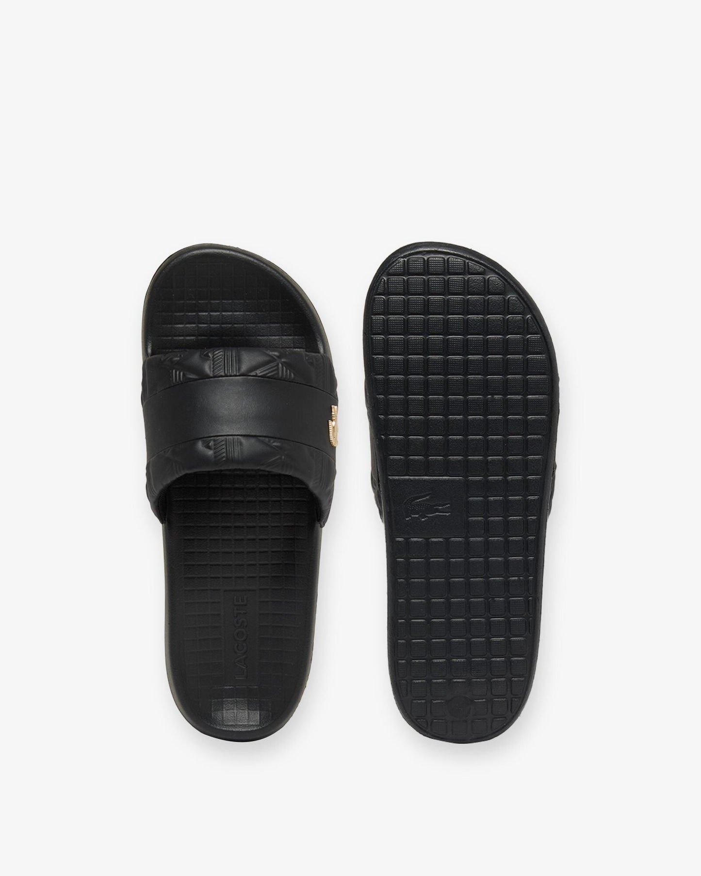 Serve Hybrid Monogram Slides - Black/Gold 1V7