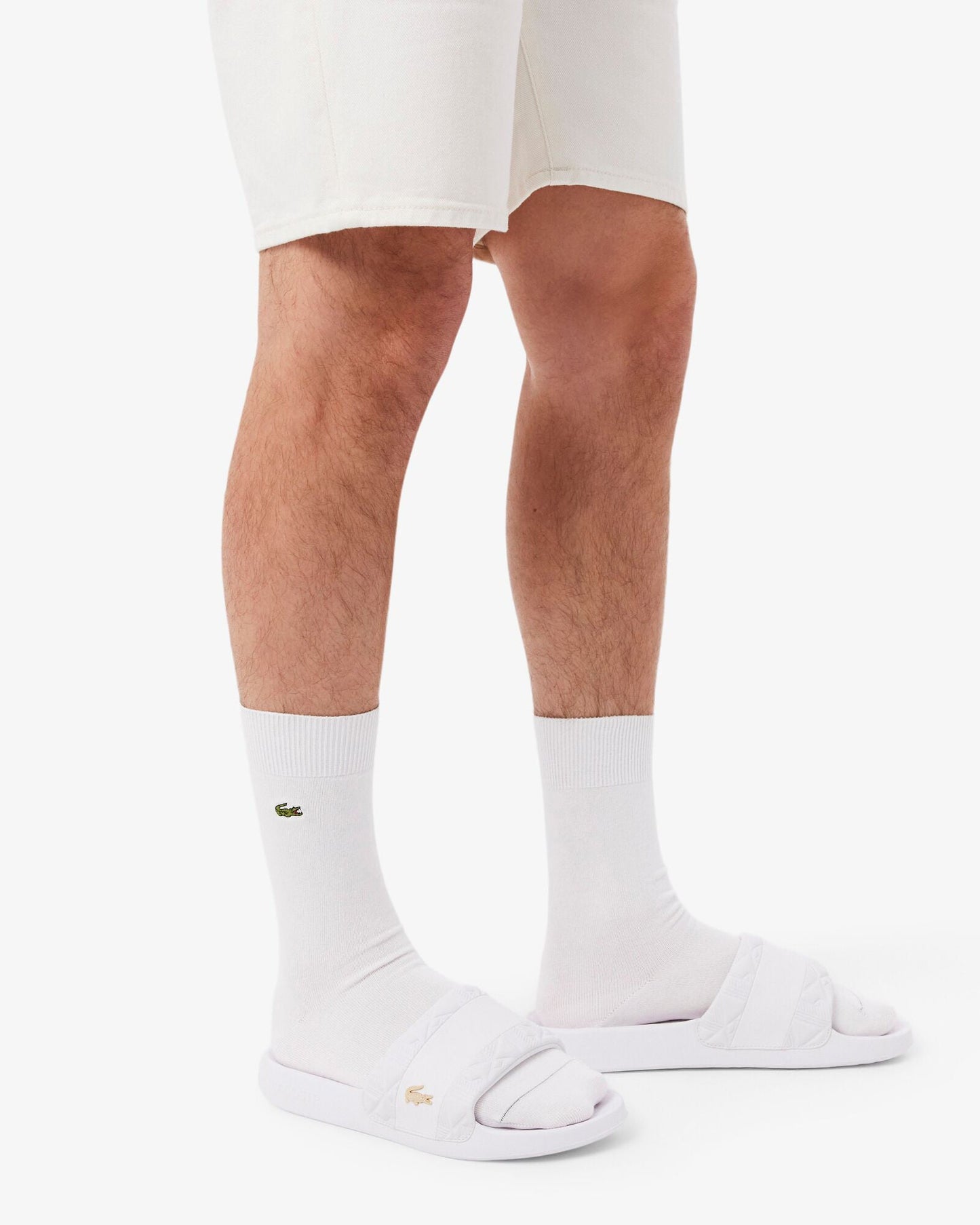 Serve Hybrid Monogram Slides - White/White 21G