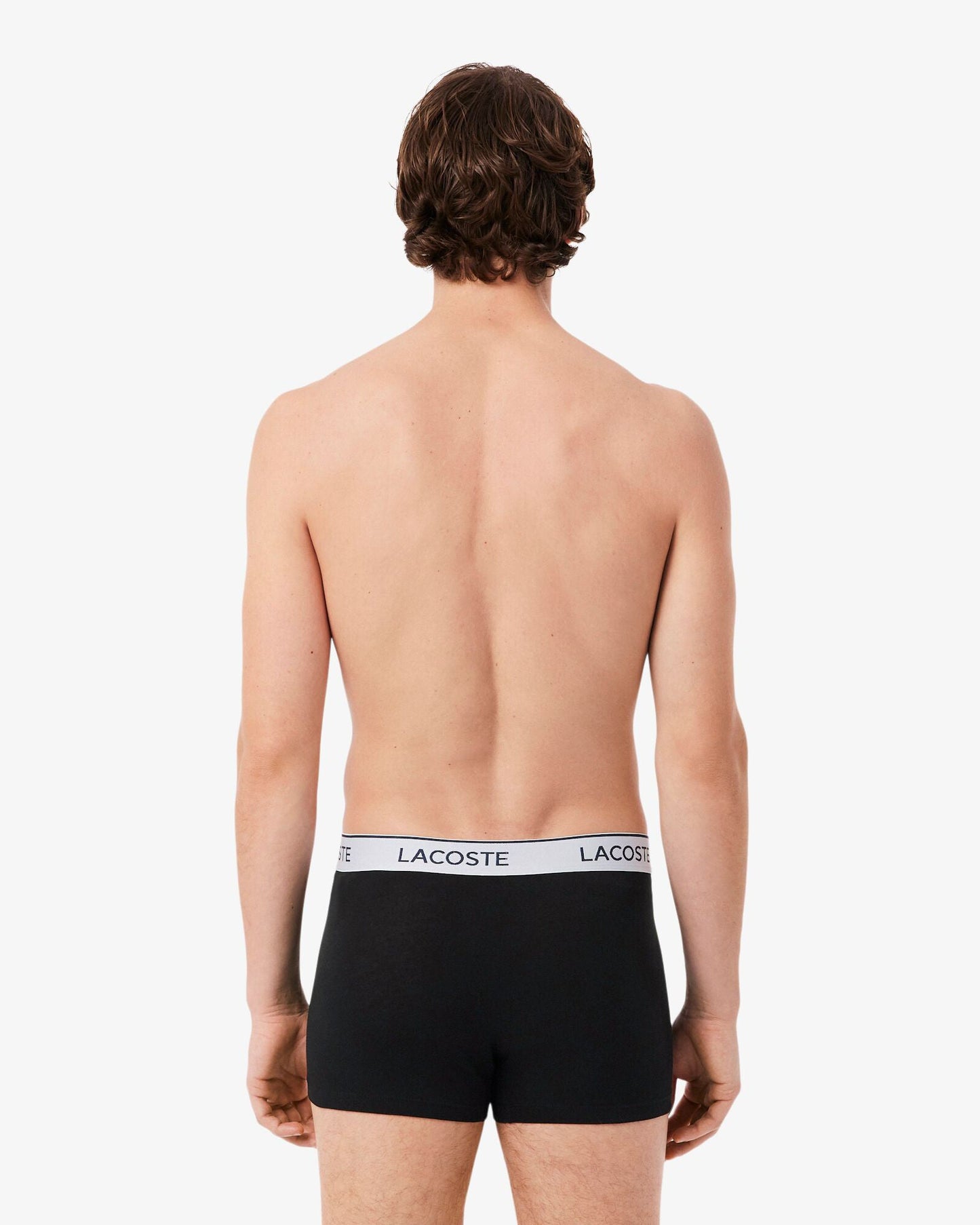 3-Pack Contrast Stripe Stretch Cotton Mens Trunks - Black 031