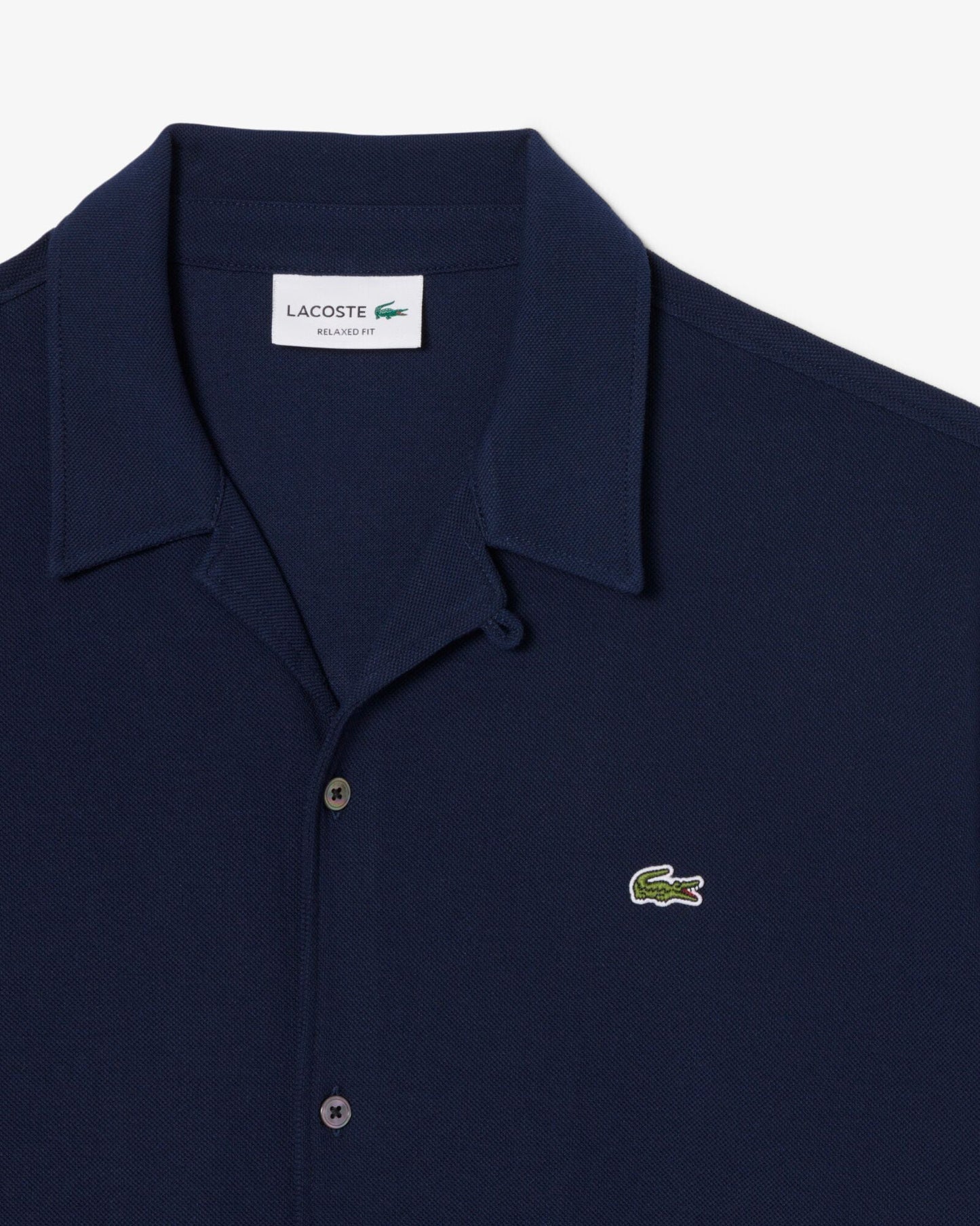 Relaxed Fit Short Sleeved Mens Piqué Shirt - Navy Blue 166
