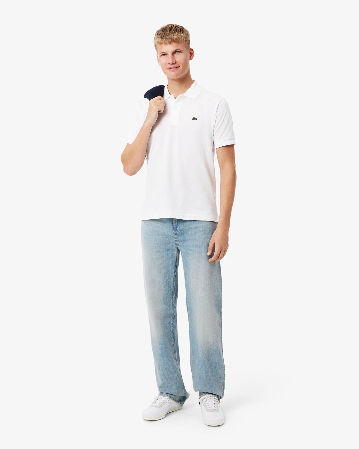 Classic Fit L.12.12 Mens Short Sleeve Polo Shirt - White 001