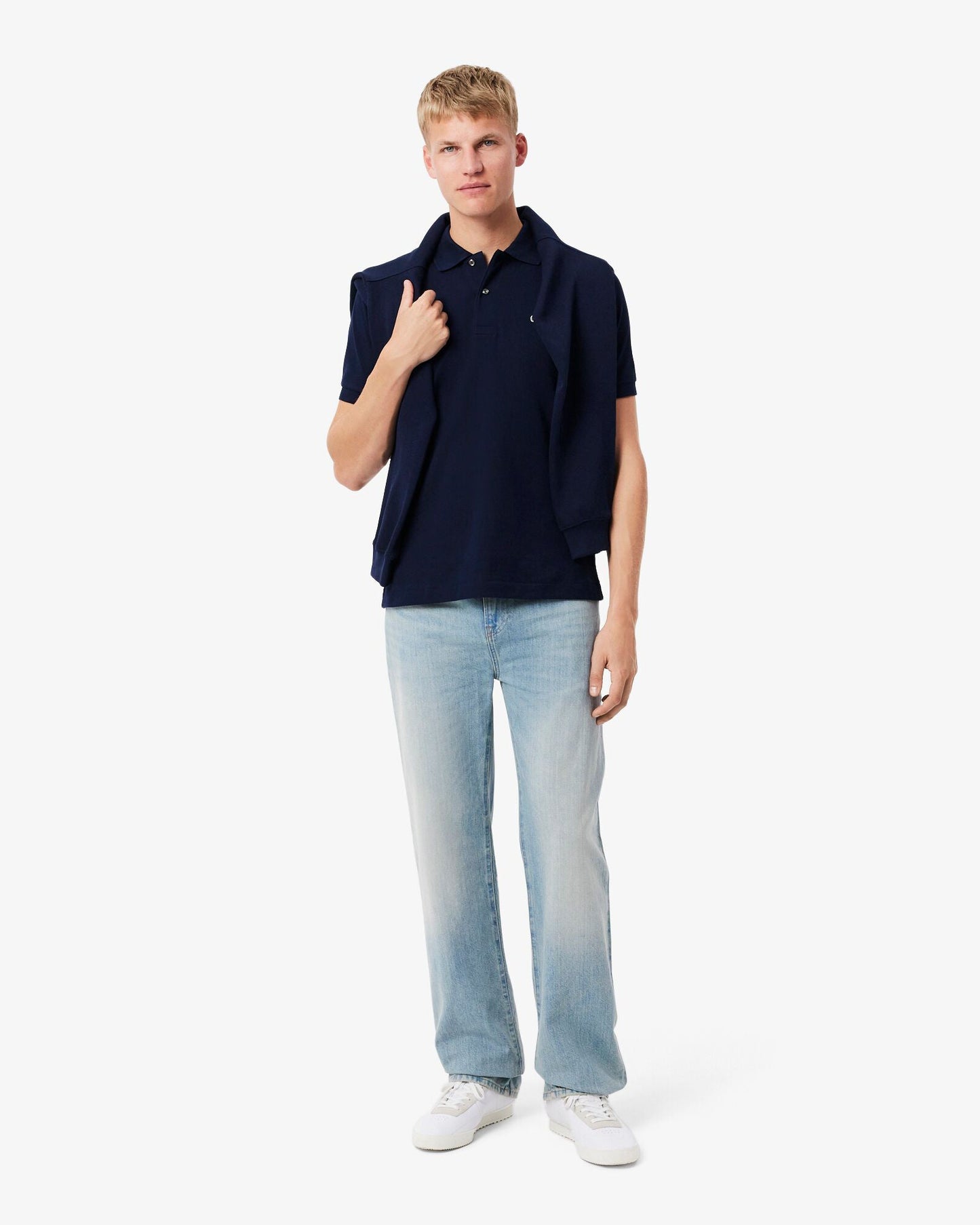Classic Fit L.12.12 Mens Short Sleeve Polo Shirt - Navy Blue 166