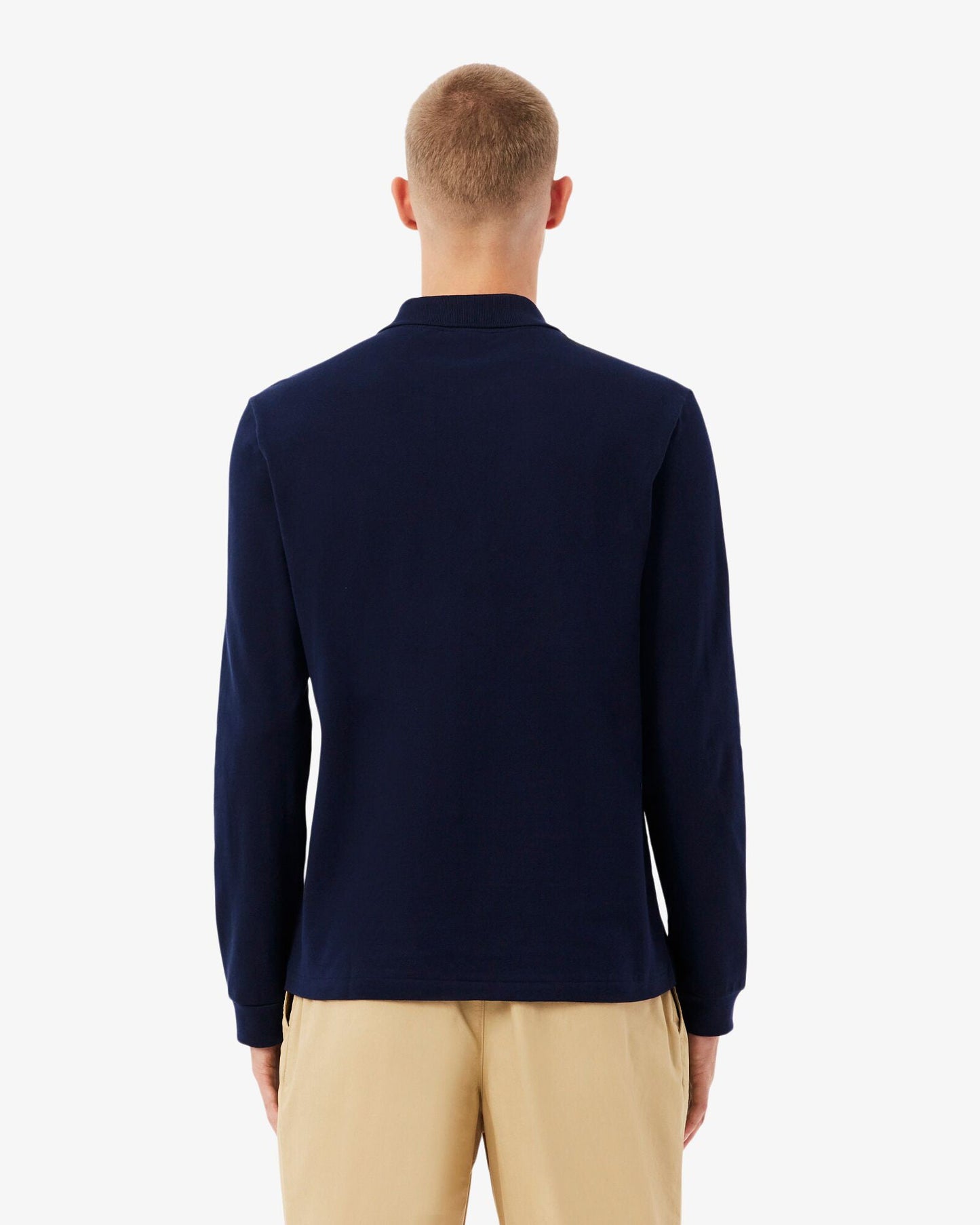 Original L.12.12 Mens Long Sleeve Cotton Polo Shirt - Navy Blue 166