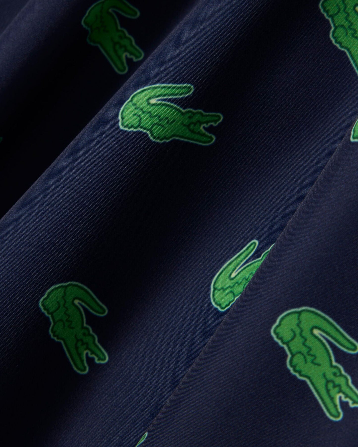 Mid Length Crocodile Print Mens Swim Trunks - Navy Blue 166