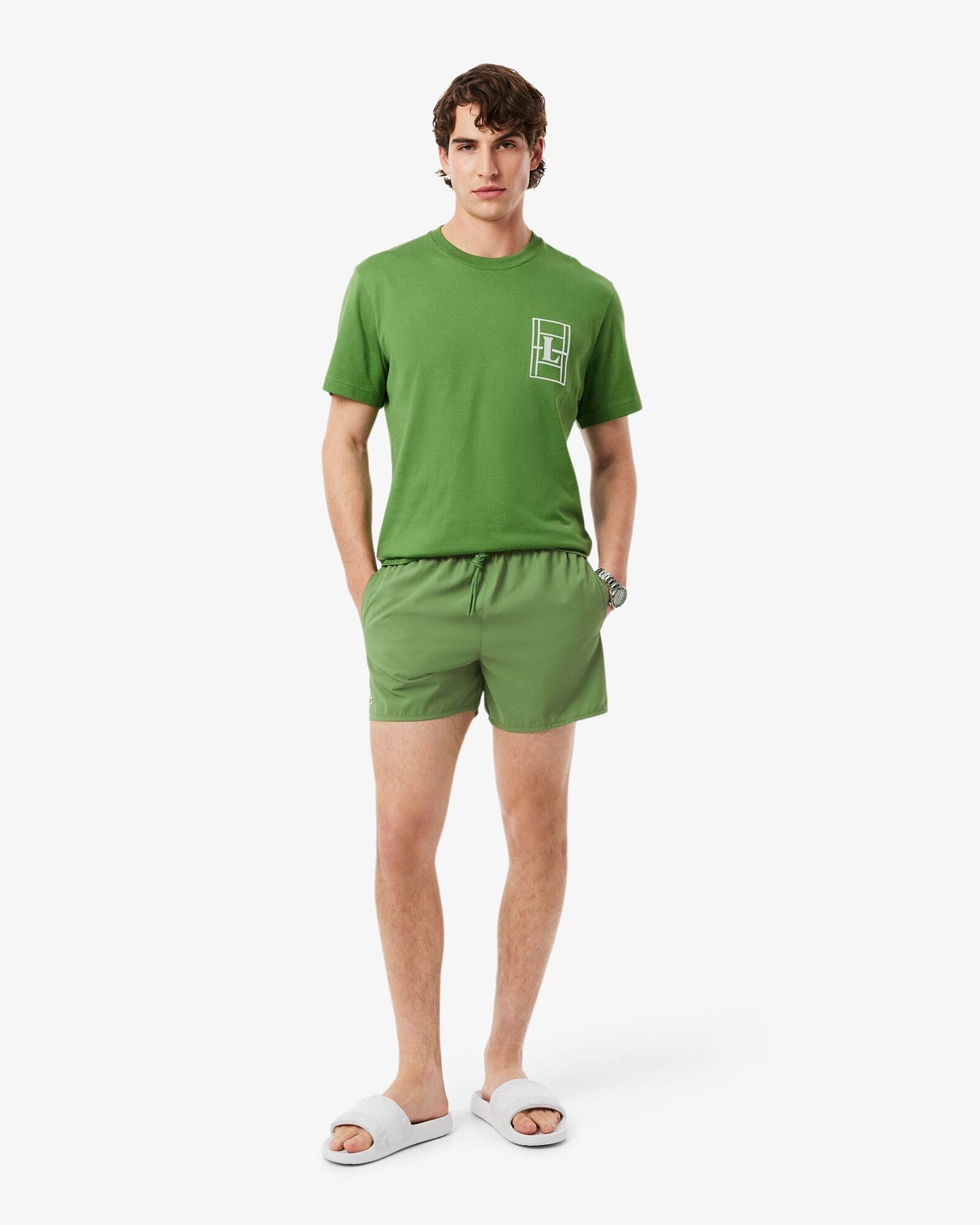 Mens Light Quick-Dry Swim Shorts - Lamb's Lettuce/Green 37I