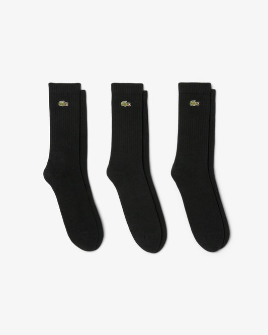 3 Pack Sport Mens High Cut Socks - Black/Black-Black 8VM