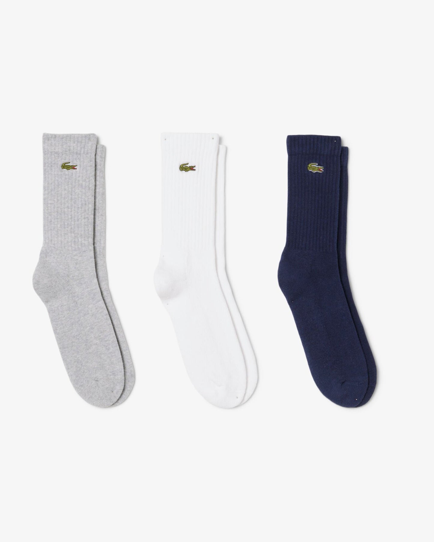 3 Pack Sport Mens High Cut Socks - Silver Chine/White-Navy Blue TYA