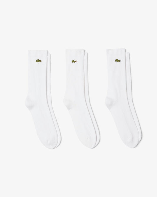 3 Pack Sport Mens High Cut Socks - White/White-White Z92