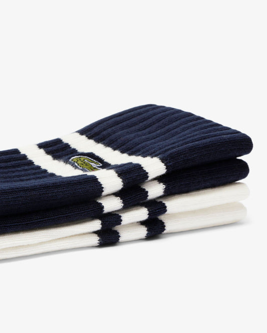 Ribbed Mens Socks - Navy Blue/Flour HHW