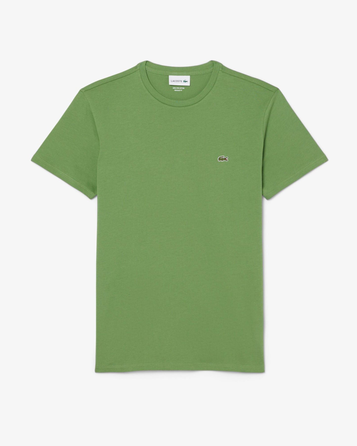 Mens Crew Neck Pima Cotton Jersey T-Shirt - Lamb's Lettuce 02M