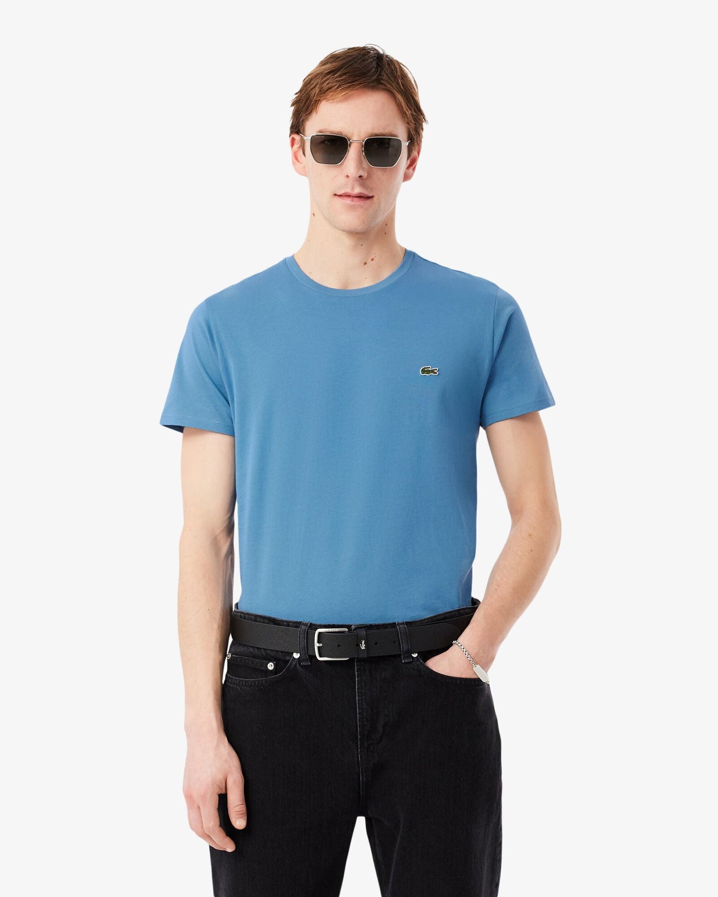 Mens Crew Neck Pima Cotton Jersey T-Shirt - Abyss Blue JBK